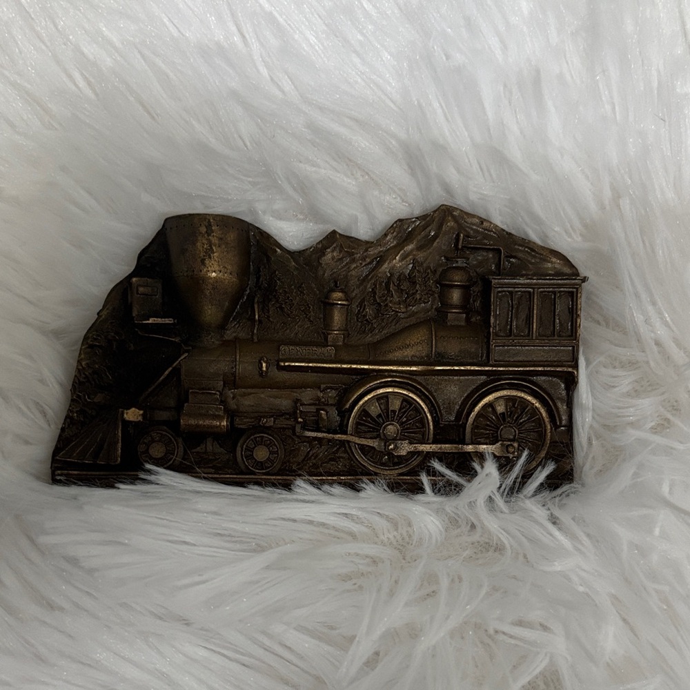 Vintage Bronze Train Sculpture